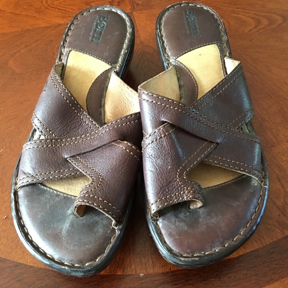 Born Shoes - Brown Leather Born Sandals Born Shoes - Brown Leather Born Sandals